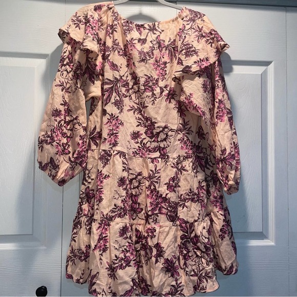 Free People Sunbaked Swing Dress in Peach Combo - Picture 4 of 10